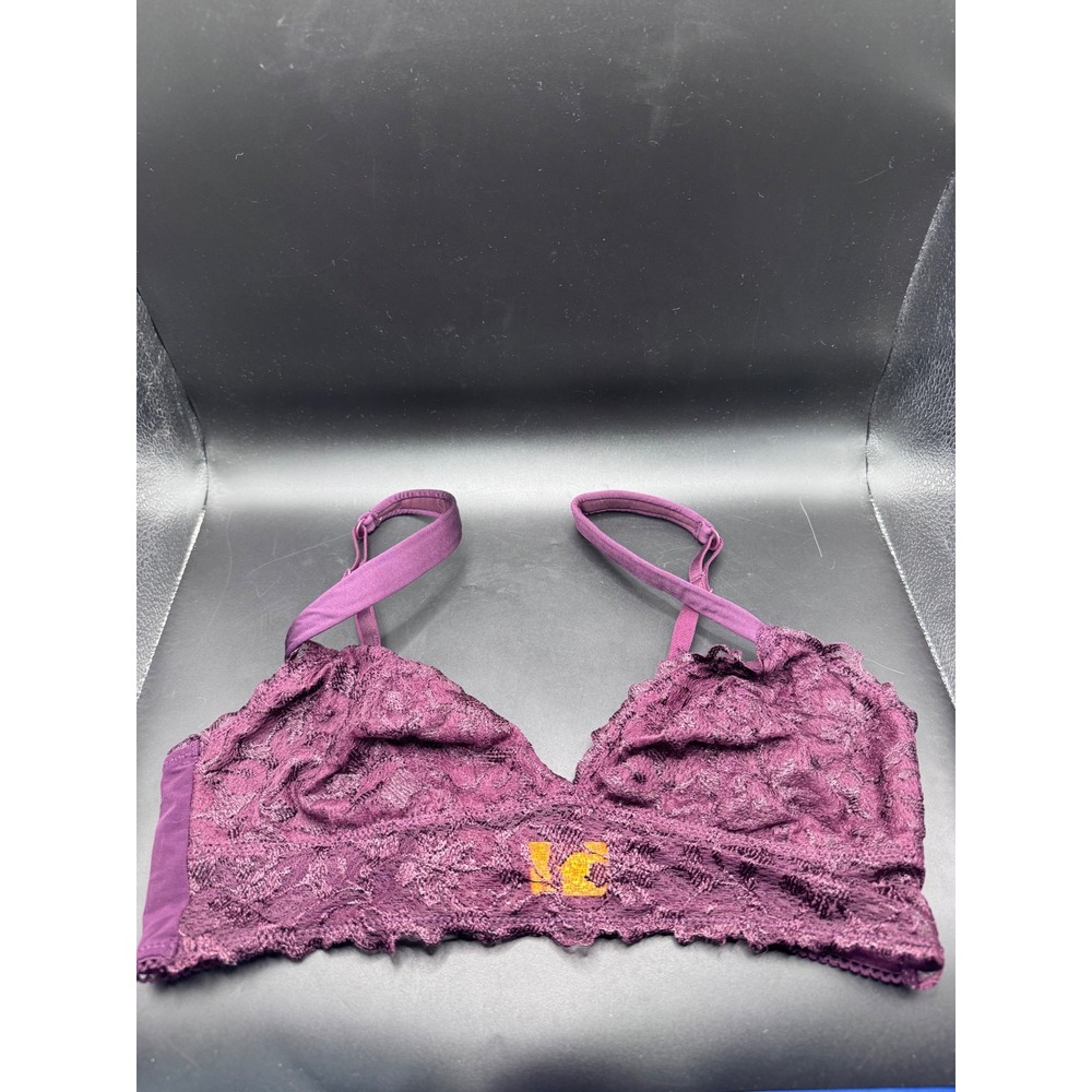 Hop Lun Purple Lace Bralette Womens Small Unlined Wireless Bra Violet 445-R-V074